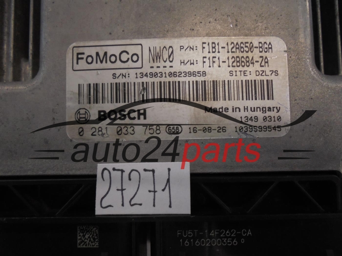 KOMPUTER STEROWNIK SILNIKA FORD 0281033758 F1B1-12A650-BGA F1B112A650BGA