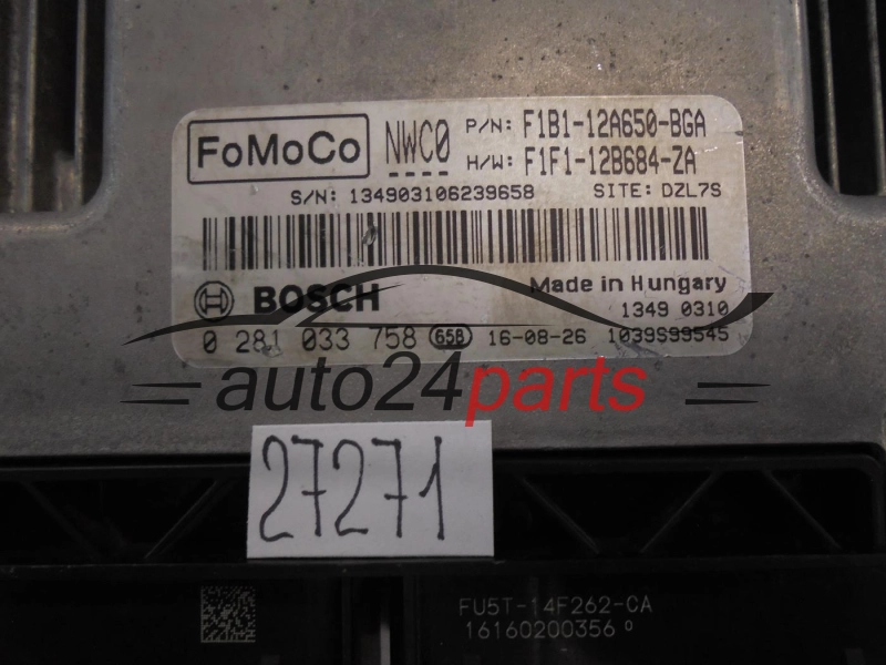 KOMPUTER STEROWNIK SILNIKA FORD 0281033758 F1B1-12A650-BGA F1B112A650BGA