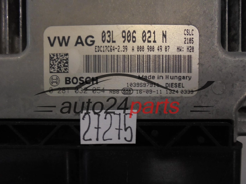 Sterownik silnika VOLKSWAGEN CRAFTER 0281032054 03L906021N EDC17C64-2.39 - 26983 27275
