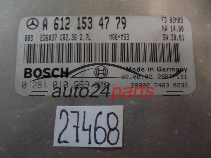 KOMPUTER STEROWNIK SILNIKA MERCEDES BENZ 0281010969 A6121534779 CR2.36