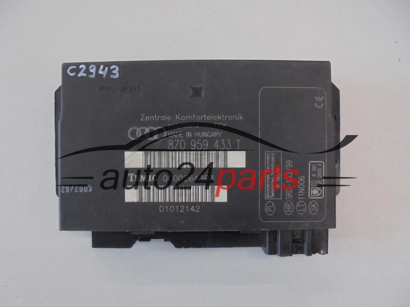 CENTRALKA MODUL KOMFORTU AUDI 8Z0 959 433 T, 8Z0959433T, TEMIC 00002643B3