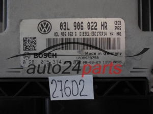 KOMPUTER STEROWNIK SILNIKA VOLKSWAGEN 0281015314 03L906022HR EDC17CP14