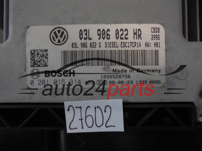 VOLKSWAGEN 0281015314 03L906022HR EDC17CP14