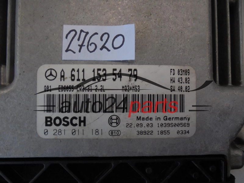 KOMPUTER STEROWNIK SILNIKA MERCEDES BENZ VITO VIANO A6111535479, A 611 153 54 79, 0281011181, 0 281 011 181