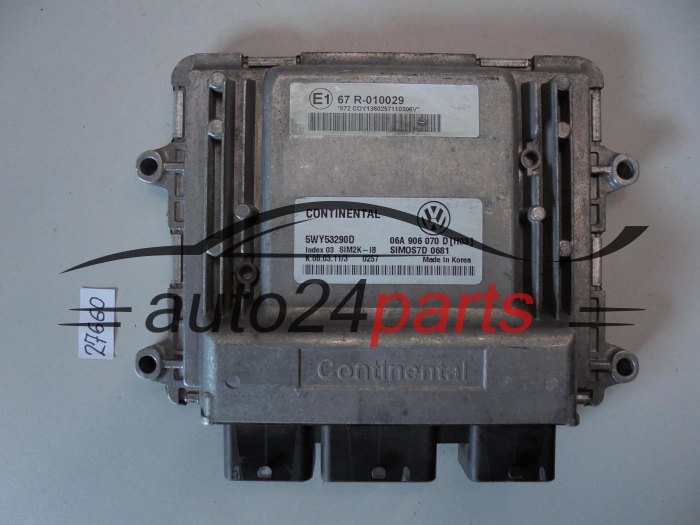 KOMPUTER STEROWNIK SILNIKA VW VOLKSWAGEN SEAT 5WY53290D, 06A906070D, SIM2K