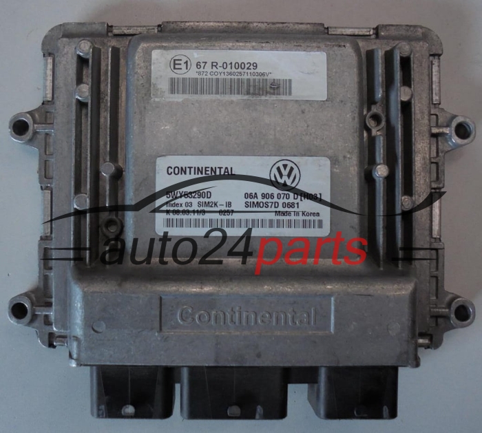 MOTORSTEUERGERÄT ECU STEUERGERAT VW VOLKSWAGEN SEAT 5WY53290D, 06A906070D, SIM2K-IB