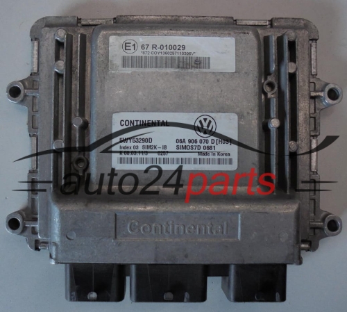 MOTORSTEUERGERÄT ECU STEUERGERAT VW VOLKSWAGEN SEAT 5WY53290D, 06A906070D, SIM2K-IB