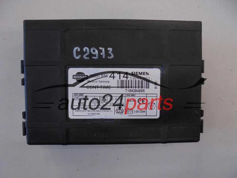 CENTRALKA MODUL STEROWNIK NISSAN ALMERA SIEMENS 5WK4 8511, 5WK48511, 28551 BM 414, 28551BM414
