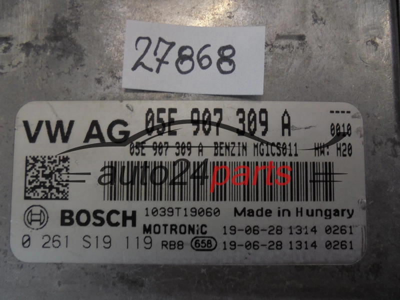 Sterownik silnika VOLKSWAGEN 0261S19119 05E907309A - 27868 29189