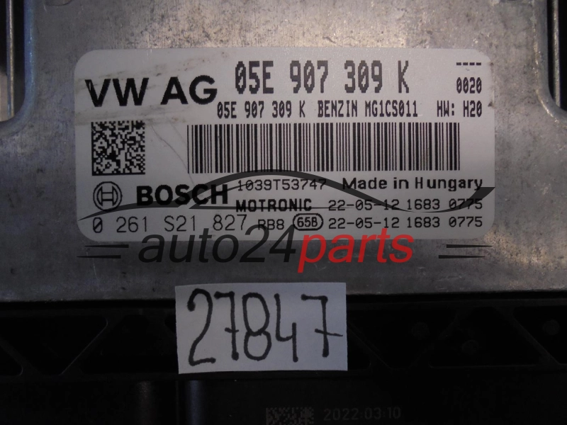 VOLKSWAGEN 0261S21827 05E907309K