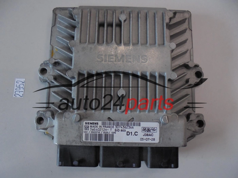 KOMPUTER STEROWNIK SILNIKA VOLVO V50 S40 2.0 SIEMENS 5WS40212H-T, 5WS40212HT, FoMoCo 30743623AA, D1.C, SID803