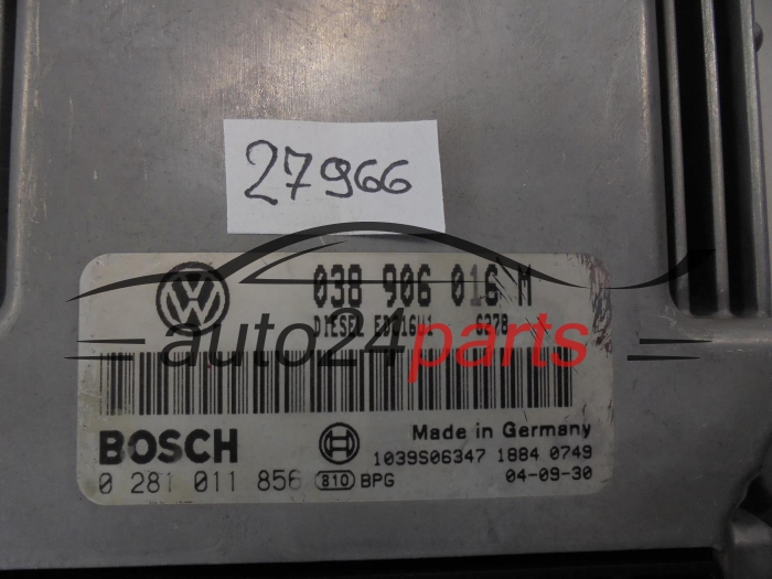 KOMPUTER STEROWNIK SILNIKA VW VOLKSWAGEN T5 1.9 TDI BOSCH 0 281 011 856, 0281011856, 038 906 016 M, 038906016M
