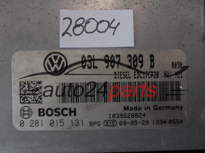 KOMPUTER STEROWNIK SILNIKA VW VOLKSWAGEN PASSAT 2.0 TDI 03L907309B, 03L 907 309 B, BOSCH 0281015131, 0 281 015 131 DIESEL EDC17CP20