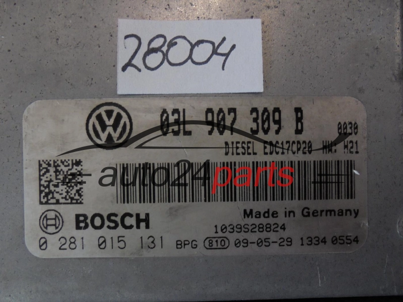 KOMPUTER STEROWNIK SILNIKA VW VOLKSWAGEN PASSAT 2.0 TDI 03L907309B, 03L 907 309 B, BOSCH 0281015131, 0 281 015 131 DIESEL EDC17CP20