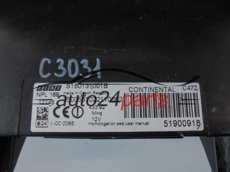 CENTRALKA MODUL STEROWNIK FIAT PANDA S180131001B, 51900918