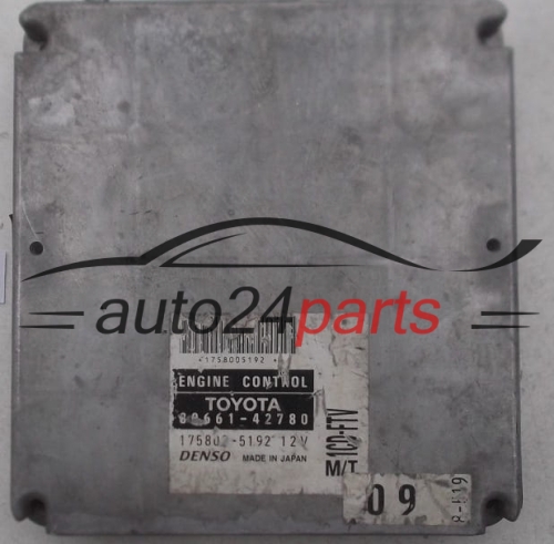 MOTORSTEUERGERÄT ECU STEUERGERÄT TOYOTA RAV 4 2.0 D4D DENSO 175800-5192, 1758005192, 89661-42780, 8966142780 