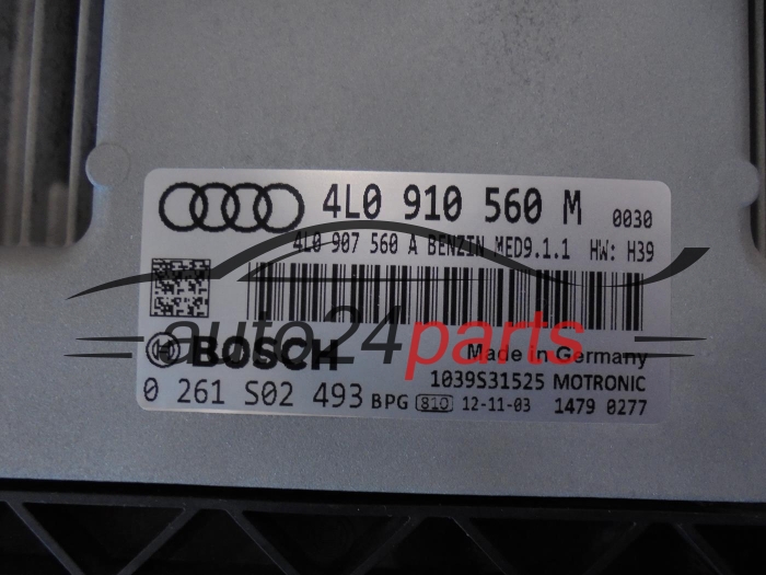MOTORSTEUERGERÄT ECU STEUERGERÄT   AUDI BOSCH 0 261 S02 493, 0261S02493, 4L0 910 560 M, 4L0910560M, MED9.1.1