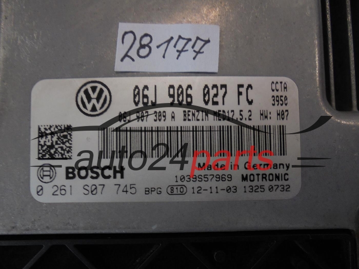 KOMPUTER STEROWNIK SILNIKA VOLKSWAGEN 0261S07745 06J906027FC MED17.5.2