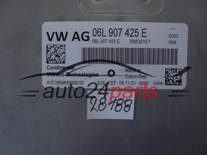 Centralita de motor Audi 06L907425E A3C0868850000 SIMOS19.7