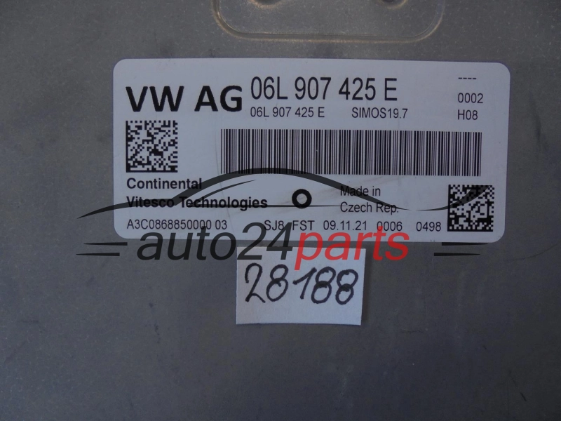 KOMPUTER STEROWNIK SILNIKA AUDI 06L907425E A3C0868850000 SIMOS19.7