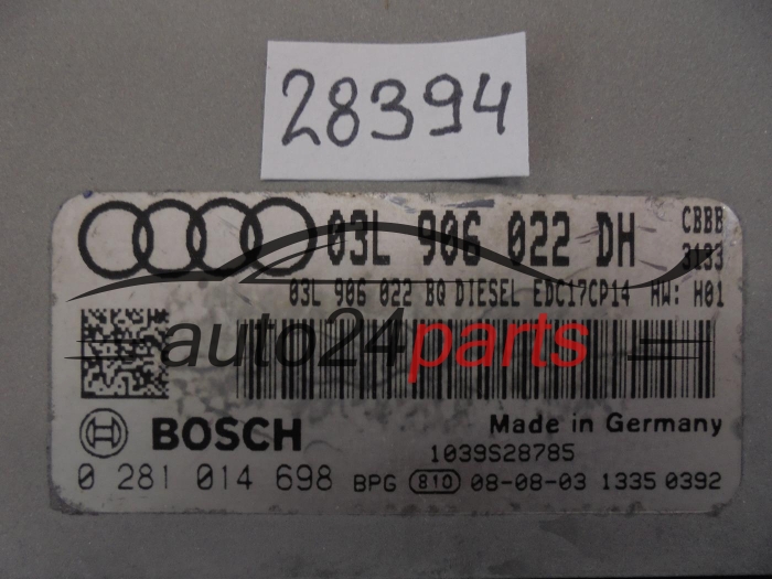CALCULATEUR MOTEUR  AUDI 0281014698 03L906022DH EDC17CP14