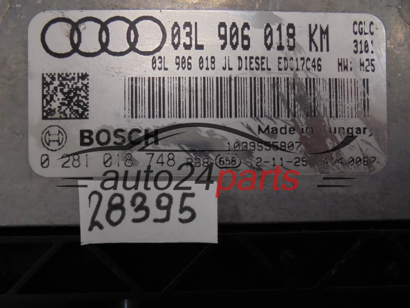 Komputer sterownik silnika Audi 0281018748 03L906018KM EDC17C46