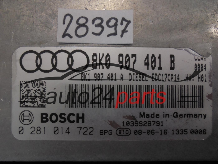 Calculateur moteur Audi 0281014722 8K0907401B EDC17CP14
