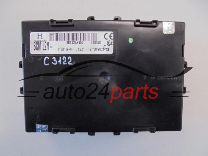 CENTRALKA MODUL STEROWNIK NISSAN MICRA K12 284B2AX600, BCM L2N, BCML2N, 216691698-F, 216691698F, 216691698E