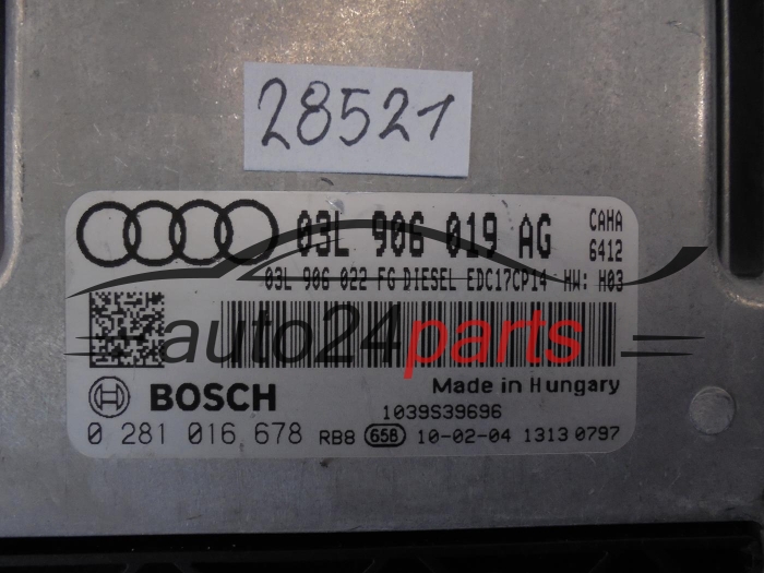 Centralita de motor Audi 0281016678 03L906019AG EDC17CP14