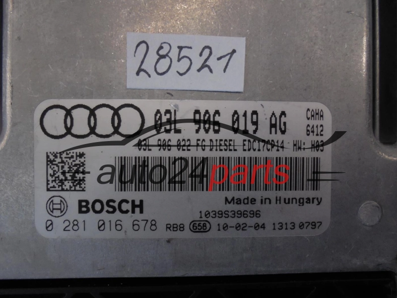 Komputer sterownik silnika Audi 0281016678 03L906019AG EDC17CP14