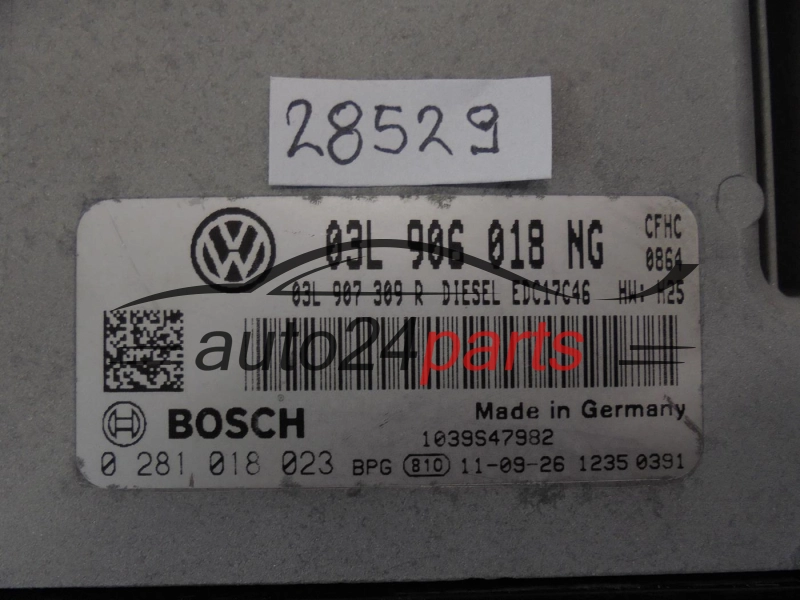 Sterownik silnika VOLKSWAGEN 0281018023 03L906018NG EDC17C46 - 28529