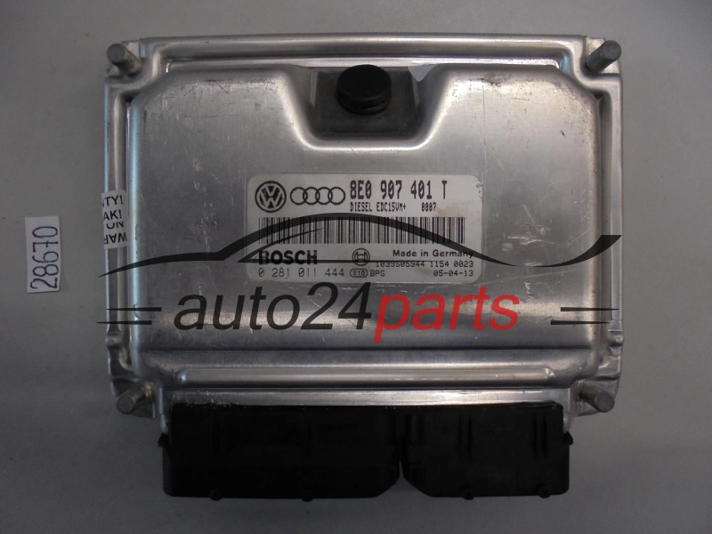 KOMPUTER STEROWNIK SILNIKA VW VOLKSWAGEN PASSAT 2.5 TDI BOSCH 0 281 011 444, 0281011444, 8E0 907 401 T, 8E0907401T, EDC15VM+