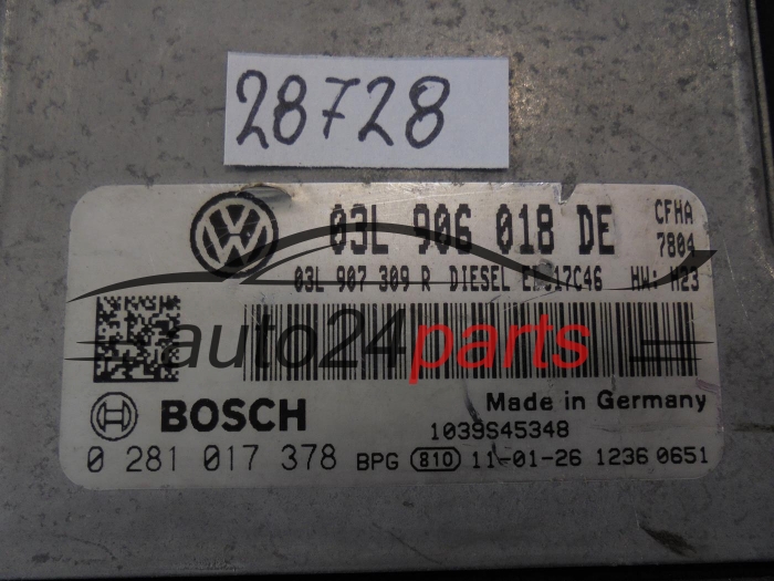 KOMPUTER STEROWNIK SILNIKA VOLKSWAGEN 0281017378 03L906018DE EDC17C46