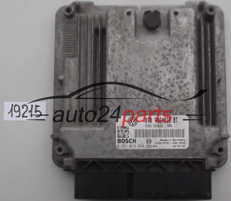 KOMPUTER STEROWNIK SILNIKA VW VOLKSWAGEN TOUAREG 2.5 TDI BOSCH 0 281 012 644, 0281012644, 070 906 016 BT, 070906016BT, EDC16U31