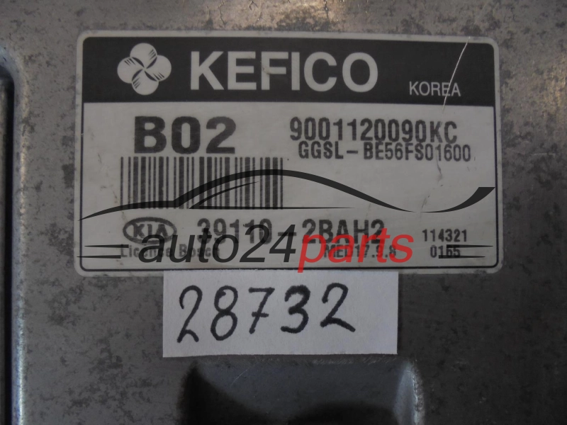 KOMPUTER STEROWNIK SILNIKA KIA SPORTAGE 39110-2BAH2, 391102BAH2, 9001120090KE, B02
