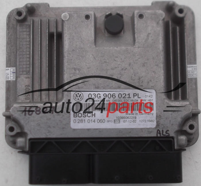 ECU CENTRALITA DE MOTOR AUDI VW SEAT 1.9 TDI BOSCH 0 281 014 060, 0281014060, 03G906021PL, 03G 906 021 AN, 03G906021AN
