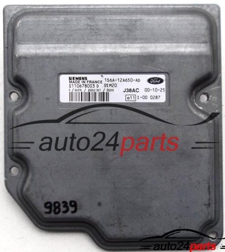 ECU CENTRALITA DE MOTOR FORD FIESTA, SIEMENS S110678003 D, S110678003D, 1S6A-12A650-AD, 1S6A12A650AD 