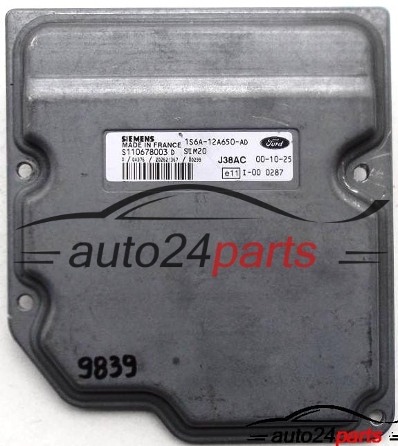 ECU CENTRALITA DE MOTOR FORD FIESTA, SIEMENS S110678003 D, S110678003D, 1S6A-12A650-AD, 1S6A12A650AD 
