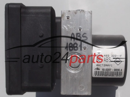 ABS PUMPE BLOCK HYDRAULIKPUMPE STEUERGERAT  RENAULT TWINGO 8200 403 322 F, 44CT2AAY1, ATE 10.0207-0059.4