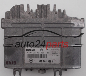 MOTORSTEUERGERÄT ECU STEUERGERÄT VW VOLKSWAGEN POLO 1.6 AEA 032906026H, 032 906 026 H, BOSCH 0261203897/898, 0 261 203 897, 0 261 203 898 
