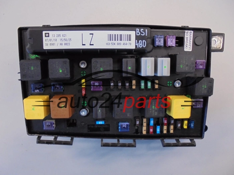 SKRZYNKA ELEKTRYCZNA PRZEKAŻNIKÓW I BEZPIECZNIKÓW MODUŁ NADWOZIA CENTRALKA KOMFORTU BSI OPEL ASTRA H ZAFIRA B 1.9 CDTI 13 285 621, 13285621 LZ, 5DK 009 464-70