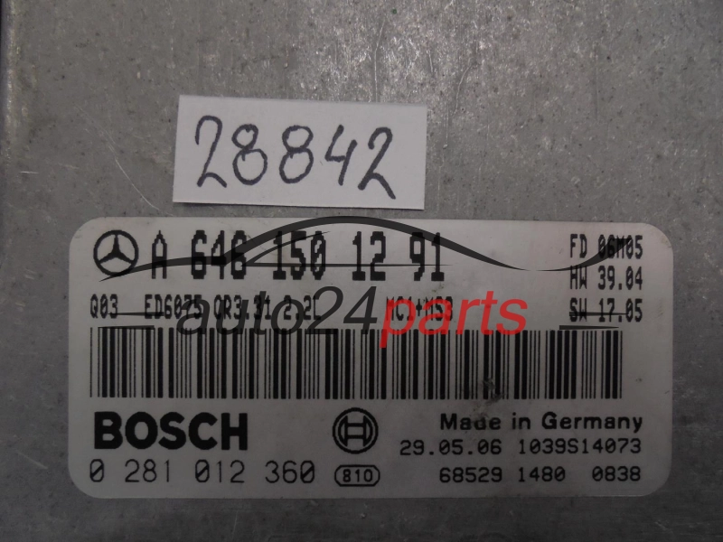 KOMPUTER STEROWNIK SILNIKA MERCEDES BENZ A6461501291 0281012360 CR3.31
