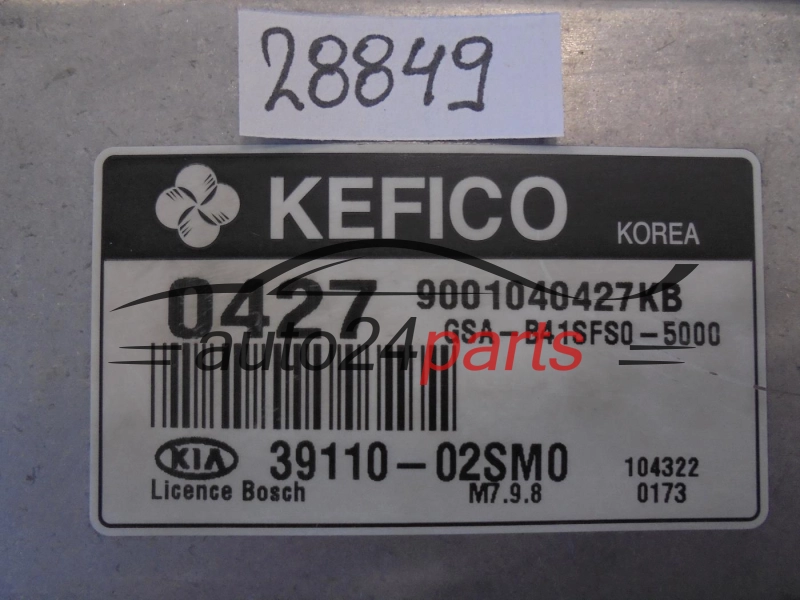 KOMPUTER STEROWNIK SILNIKA KIA 39110-02SM0 3911002SM0 9001040427KB