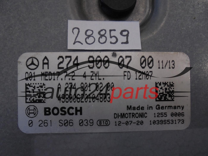 KOMPUTER STEROWNIK SILNIKA MERCEDES BENZ 0261S06039 A2749000700 MED17.7.2