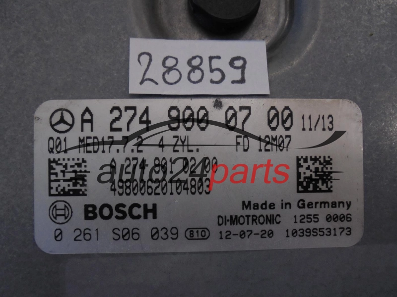 KOMPUTER STEROWNIK SILNIKA MERCEDES BENZ 0261S06039 A2749000700 MED17.7.2