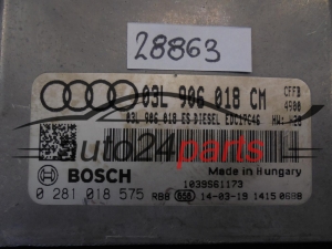 Komputer sterownik silnika Audi 0281018575 03L906018CM EDC17C46