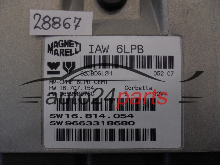 Centralita de motor PEUGEOT 307 407 2.0  IAW6LPB  IAW 6LPB  9663318680