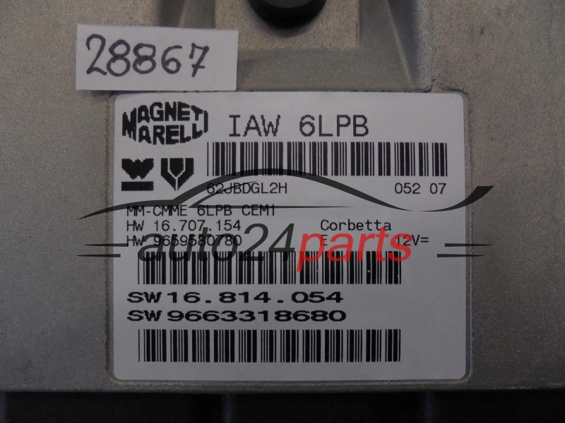 KOMPUTER STEROWNIK SILNIKA PEUGEOT 307 407 2.0  IAW6LPB  IAW 6LPB  9663318680