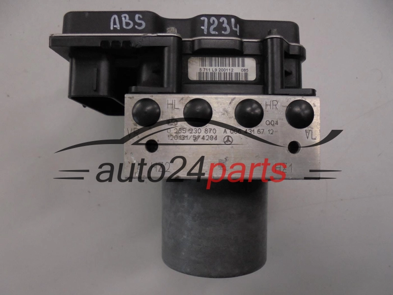 ABS POMPA I STEROWNIK MERCEDES W169 W245 BOSCH 0 265 230 870, 0265230870, A 006 431 67 12, A0064316712, 0 265 951 352, 0265951352