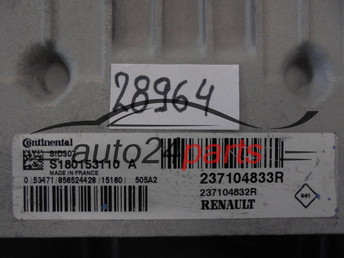 KOMPUTER STEROWNIK SILNIKA RENAULT 237104833R S180153110A SID307